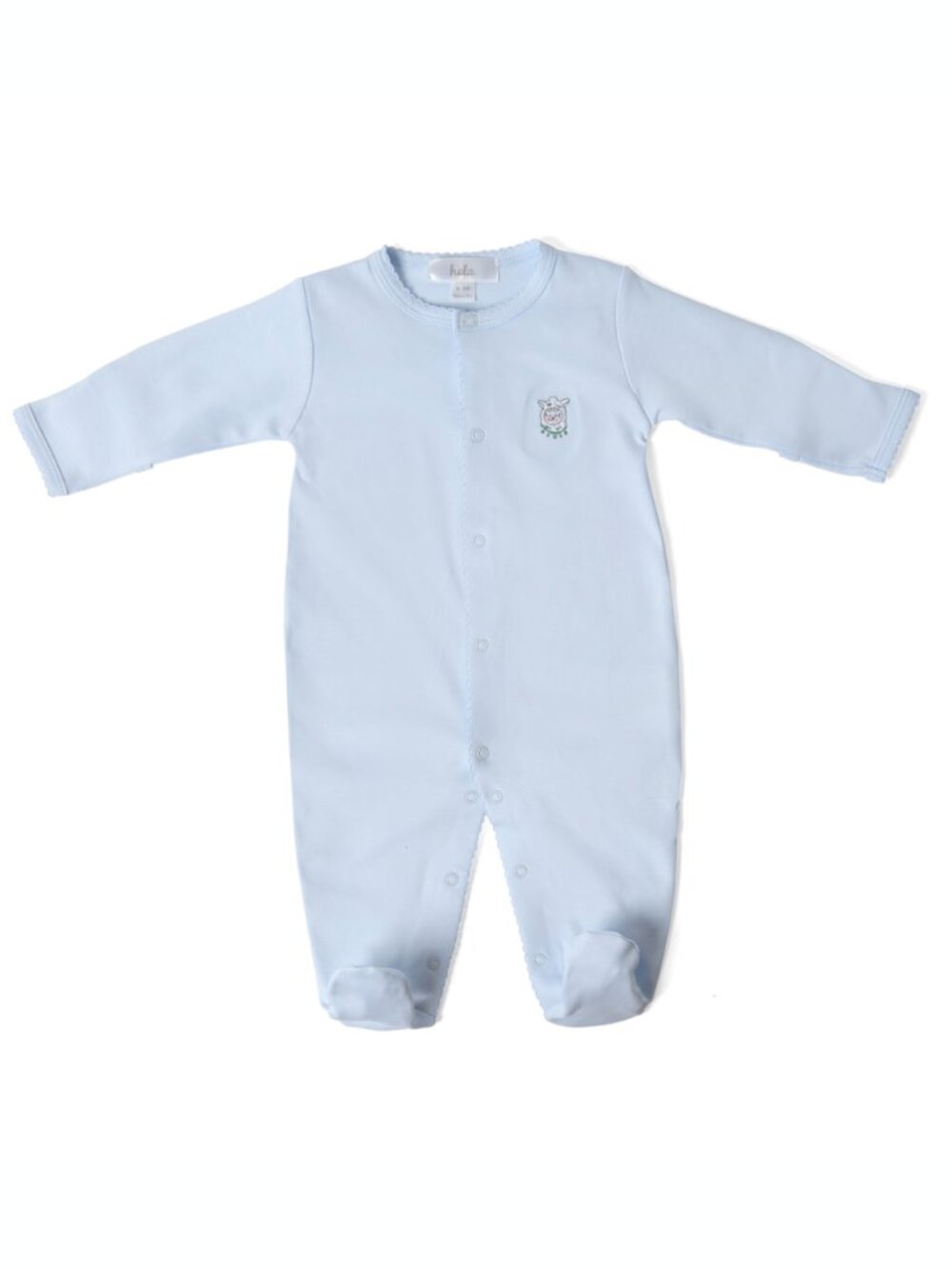 Hola baby Pima Cotton Footie Boys Sleeper Pajama Playsuit Blue Outfit Blue